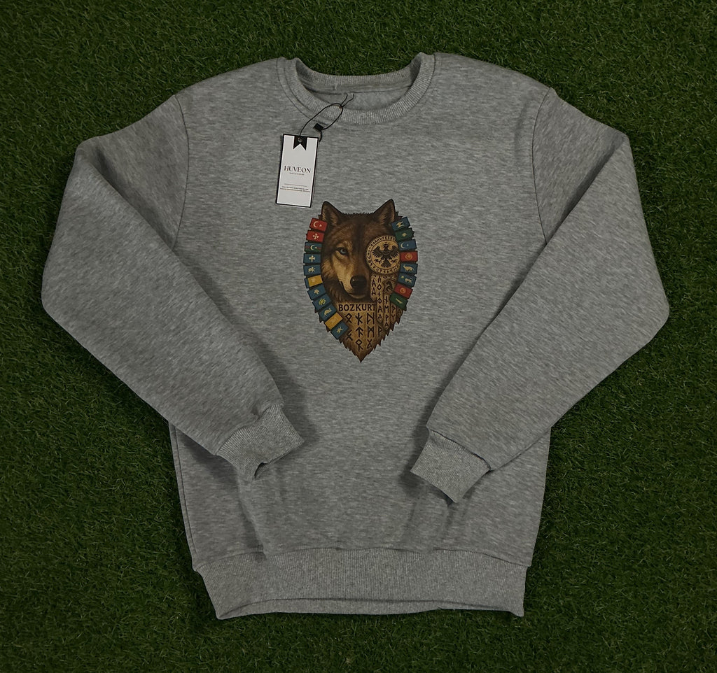 Turan Kurt Tasarımlı Bisiklet Yaka Sweatshirt – Gri & Antrasit | Güçlü ve Sade Stil TKB1