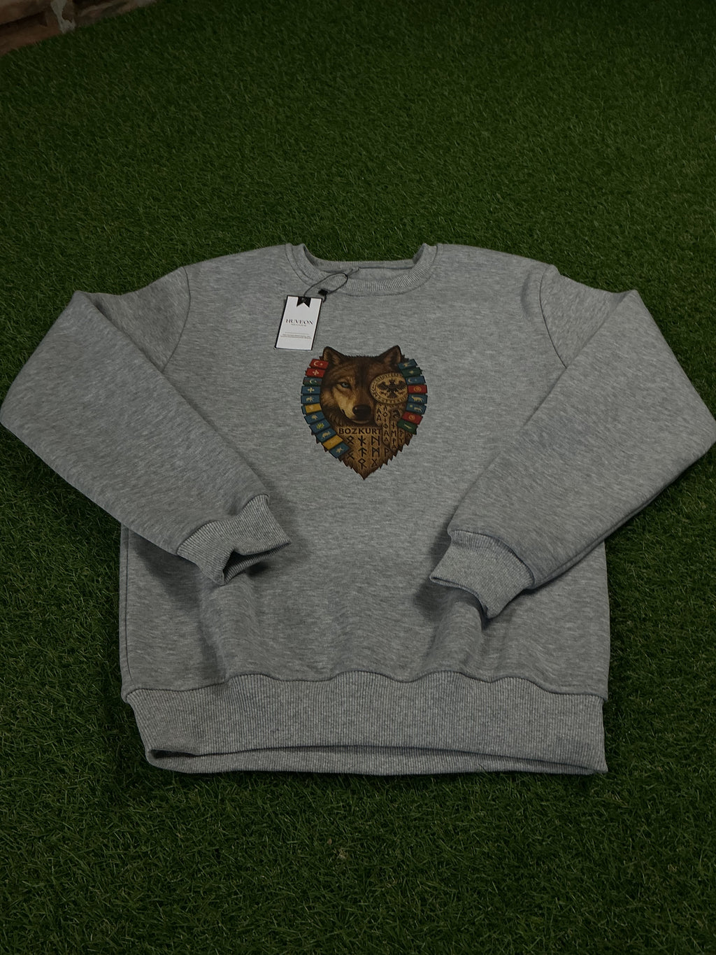 Turan Kurt Tasarımlı Bisiklet Yaka Sweatshirt – Gri & Antrasit | Güçlü ve Sade Stil TKB1